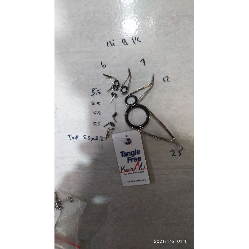 (9pc)RING GUIDE FUJI Alconite KLAG & CCKLAG KAKI PANJANG ISI 9pc ORIGINAL