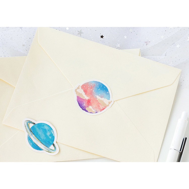 45pcs/set Colorful Diy Handmade Planet Motif Stickers For Notebook/Mobile/Refrigerator Decoration