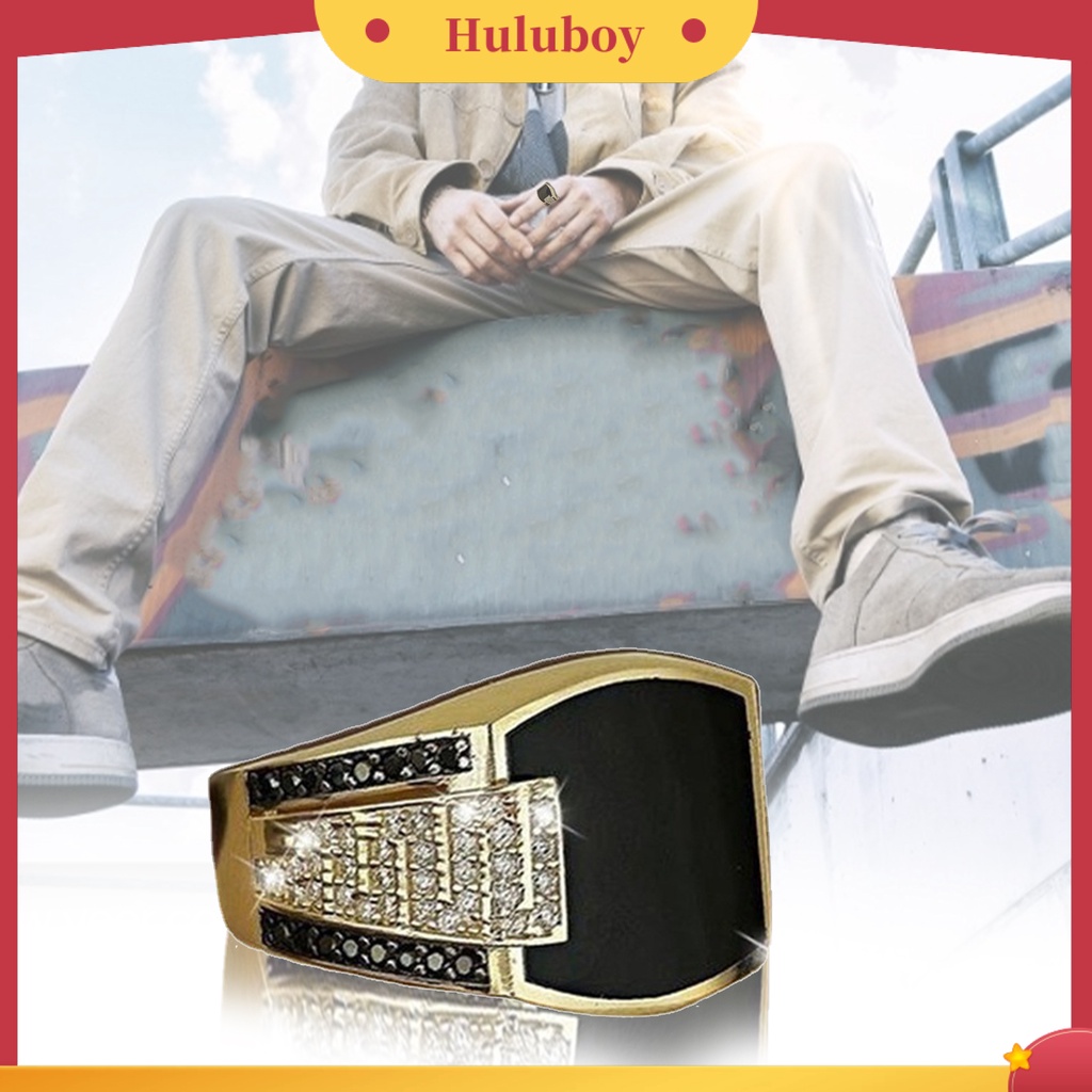 Hu Hu Hu Hu Hu Alat Bantu Pasang Kacamata♡ Cincin Alloy Hias Batu Permata Alami Warna Hitam Untuk Pesta Pernikahan