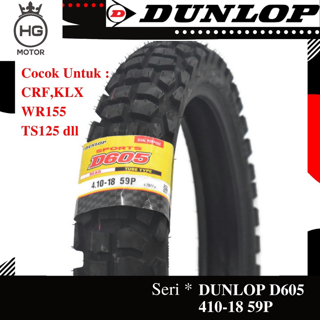 DUNLOP D 605 D605 410-18 Ban Motor Trail Cross Adventure Rally