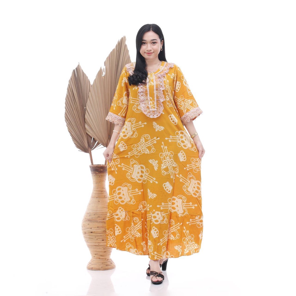 LONGDRESS RENDA MAHKOTA | DASTER GAMIS WANITA RAYON SUPER