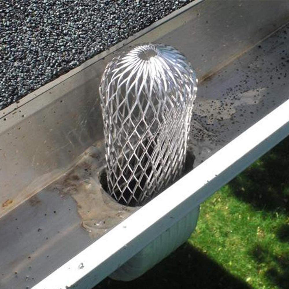 Roof Gutter Guard Downspout Filter Preventing Leaf  Moss Debris Branches Clogging