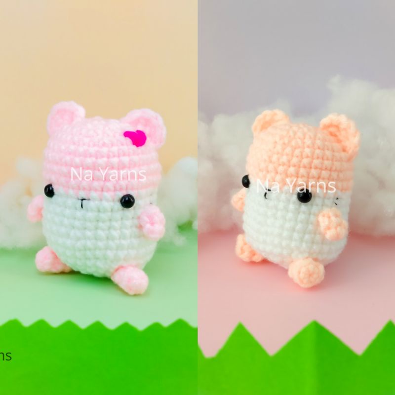 AMIGURUMI HAMSTER Mini Doll / VALENTINE HAMSTER / plushie / Boneka rajut hamster mini / kado souveni