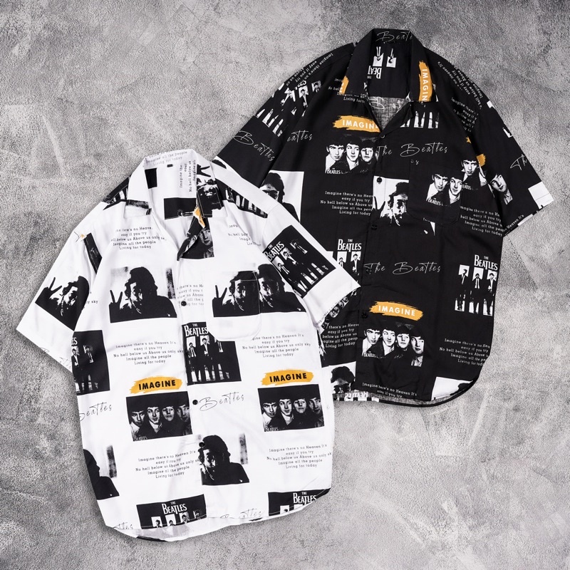 [N00342] Kemeja Distro Full Print Motif THE BEATLES