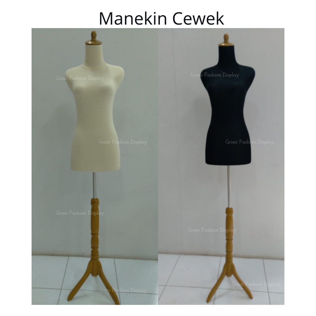 Patung Manekin DM Cewek Setengah Badan Lapis Kain Topi Plastik Dress Making Cewek