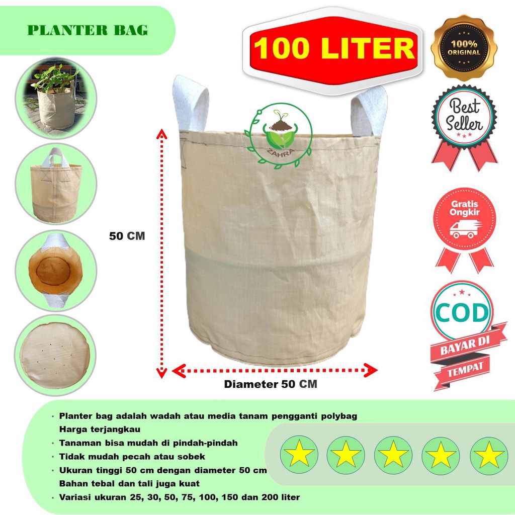 Planter Bag Ukuran 100 Liter Kualitas Tahan Lama