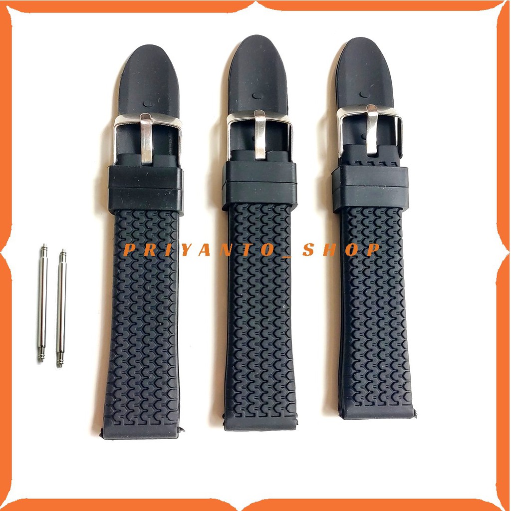 STRAP TALI JAM TANGAN RUBBER WATCH BERKUALITAS 20MM FREE PEN