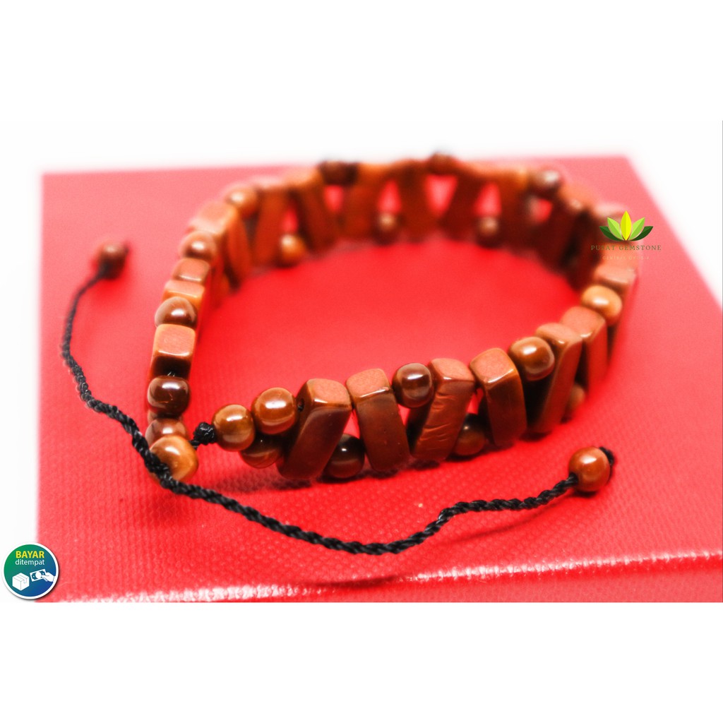 Gelang Kokka Kaukah Motif Rel Kombinasi oval Coklat / Gelang Terapi Kesehatan (Bisa Bayar ditempat)