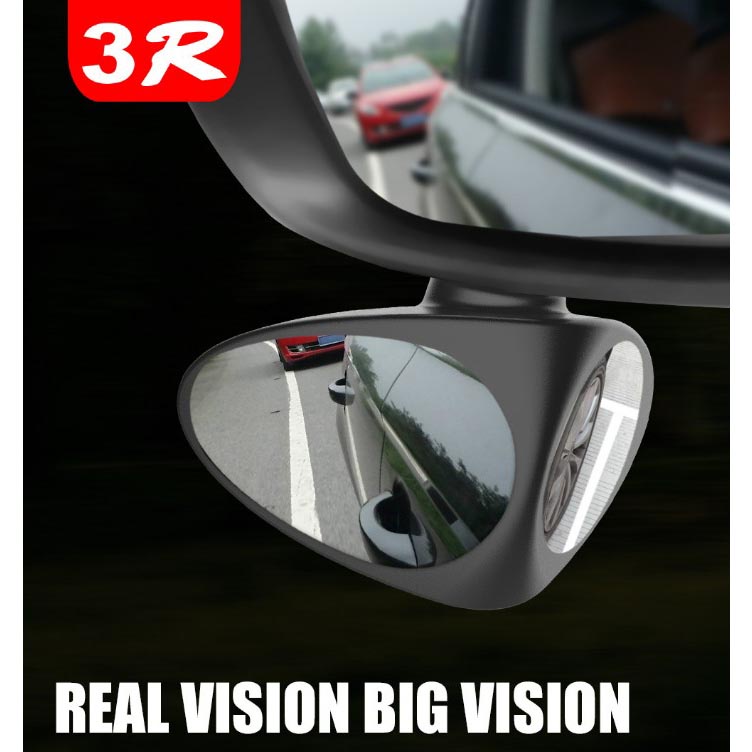 3R Kaca Spion Blindspot Mirror Wide Angle Big Vision Left - Black