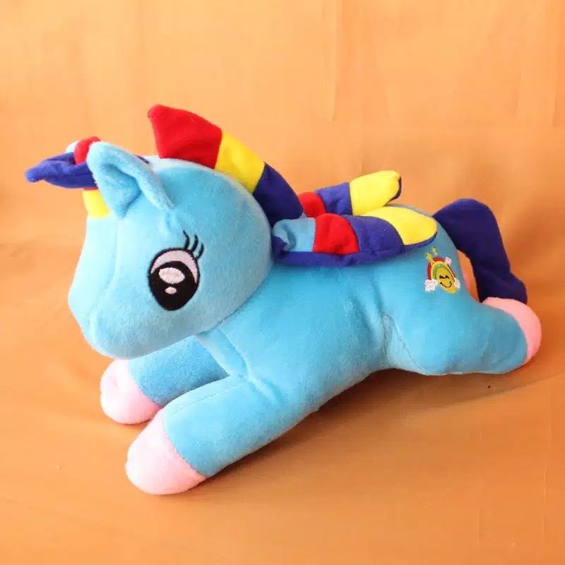 Boneka kuda poni Lying Unicorn pajang 35cm