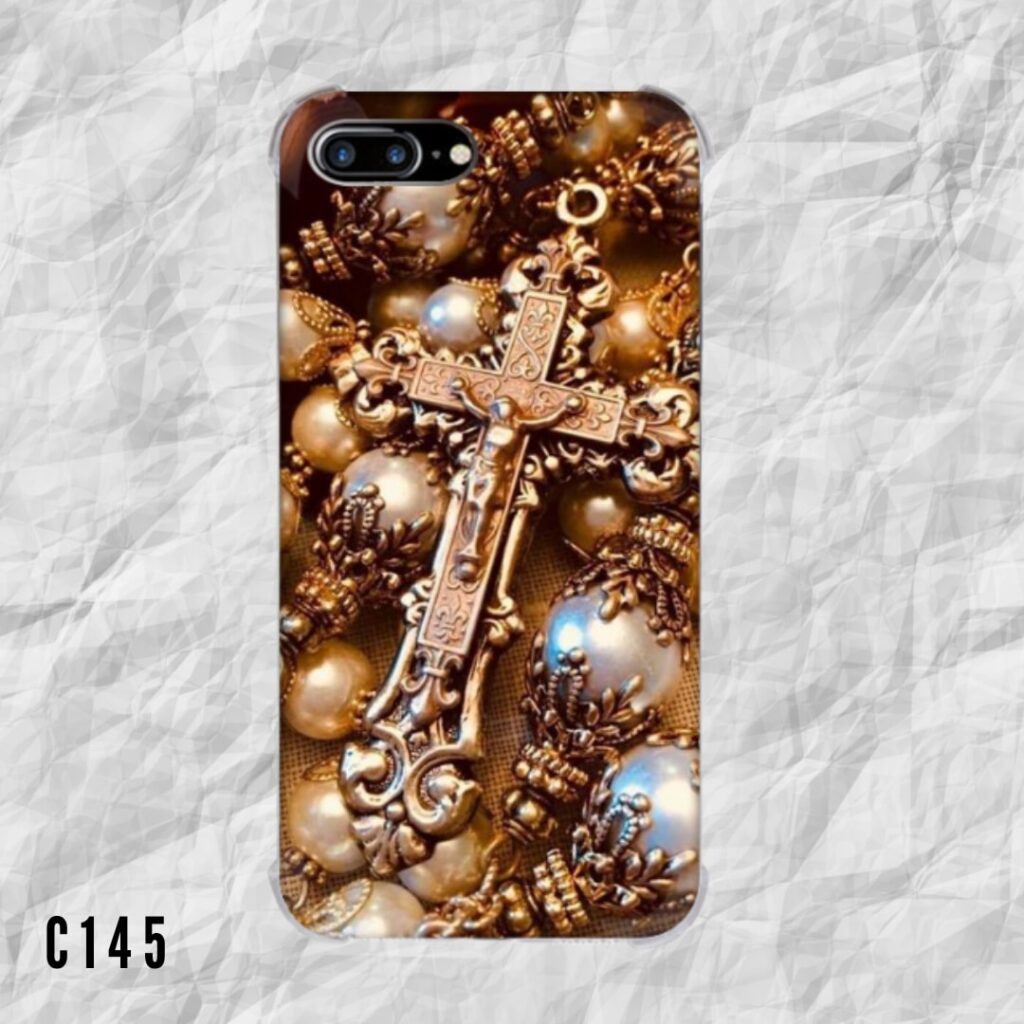 Casing HP Rohani Katolik Tema Rosario Emas