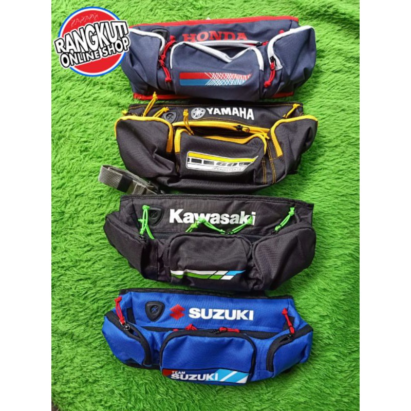 WAISTBAG OPTION MERCH VOL 1 HONDA YAMAHA KAWASAKI SUZUKI TAS PINGGANG HONDA YAMAHA KAWASAKI SUZUKI