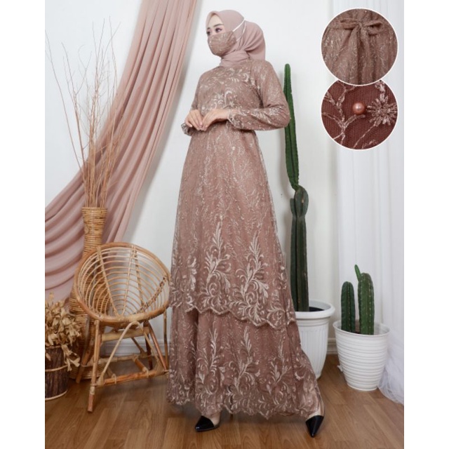 DRESS BUSUI| GAMIS TILE TINGKAT BUSUI| GAMIS PESTA MEWAH| GAMIS| GAMIS TILE| GAMIS KONDANGAN| BY BK