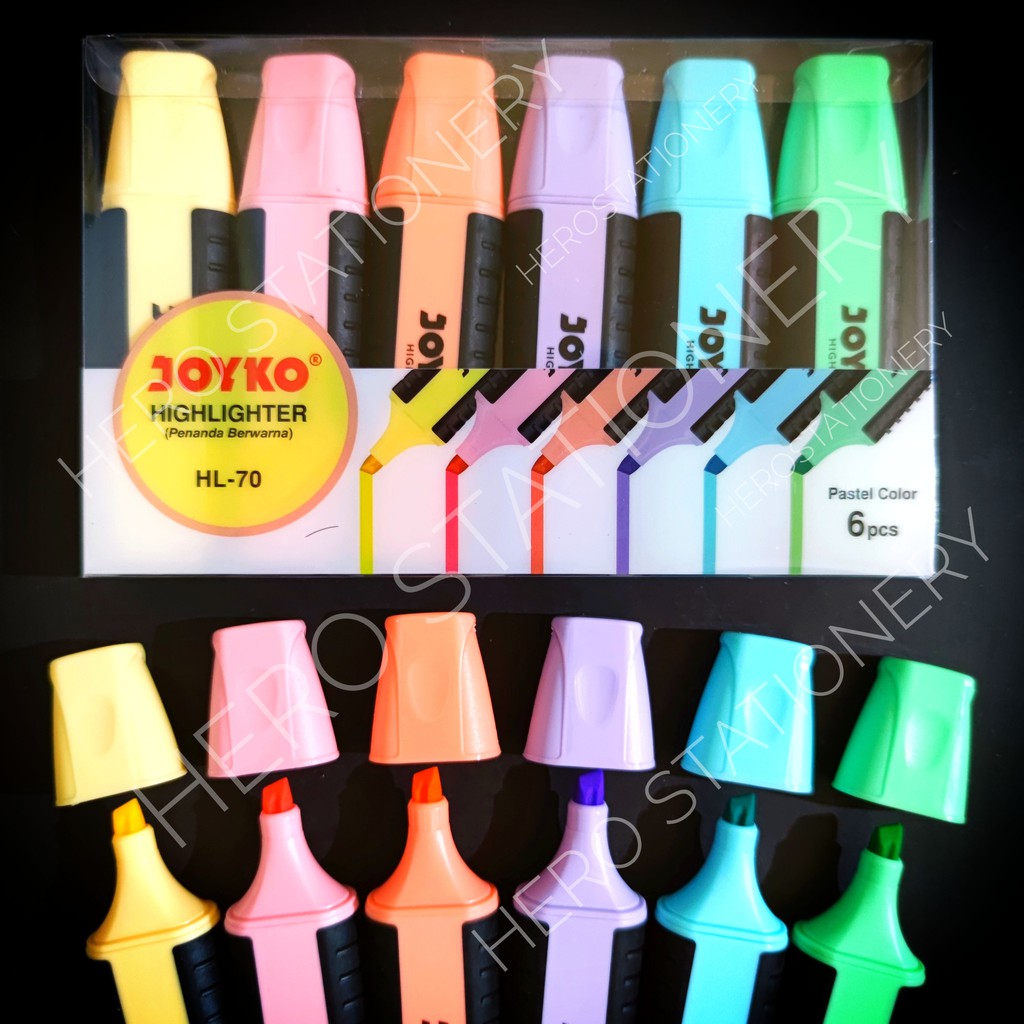 

Highlighter penanda berwarna joyko pastel color HL-70 1 set 6 unit