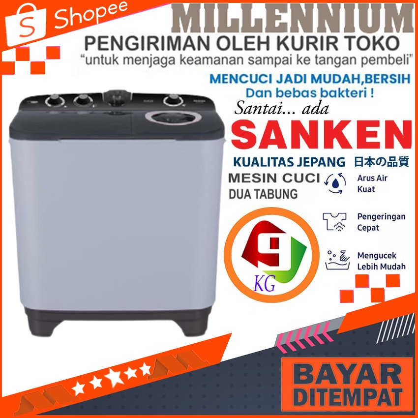 Mesin Cuci 2 Tabung Sanken TW 9927 AS 9kg TW9927 X-TOR