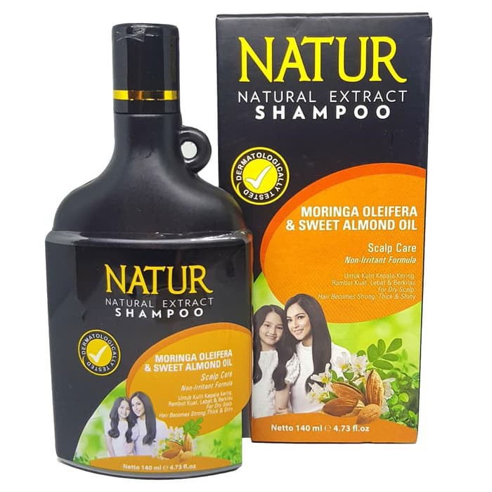 Natur Natural Extract Shampoo Moringa Oleifera & Sweet Almond Oil Scalp Care 140ml
