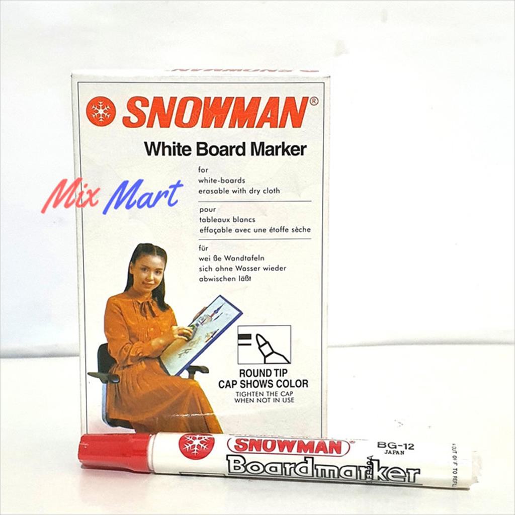 

Spidol Whiteboard Snowman Marker Board BG 12 Black Blue Red Green