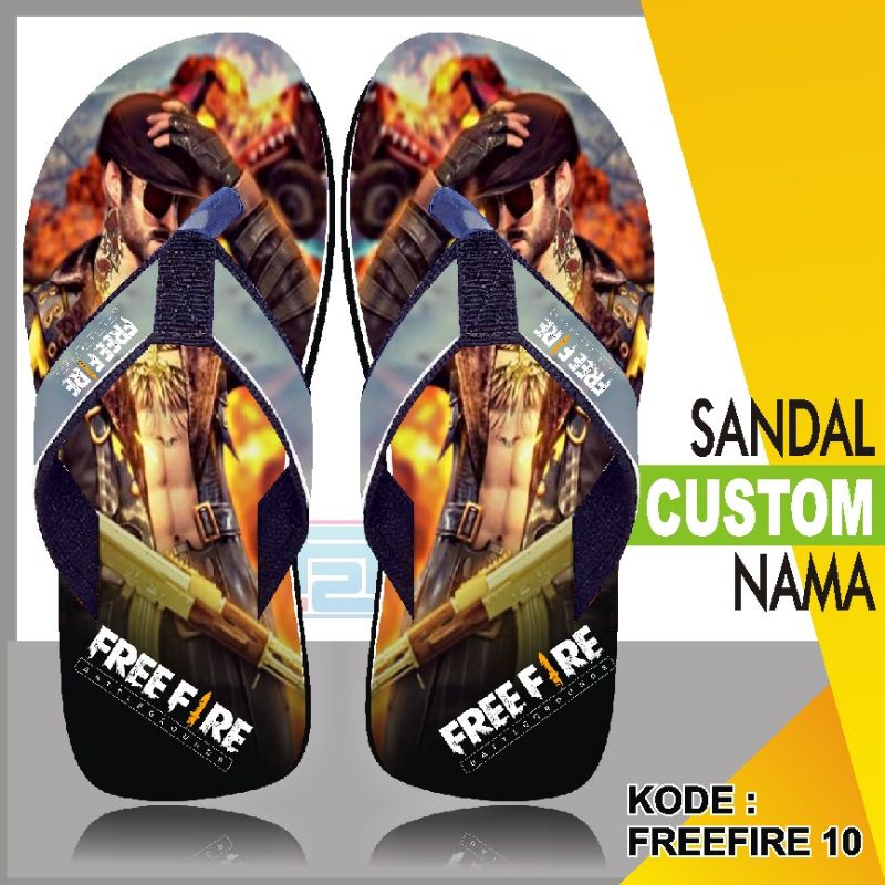 Sandal Custom nama anak/dewasa Karakter free fire GRATIS custom suka suka