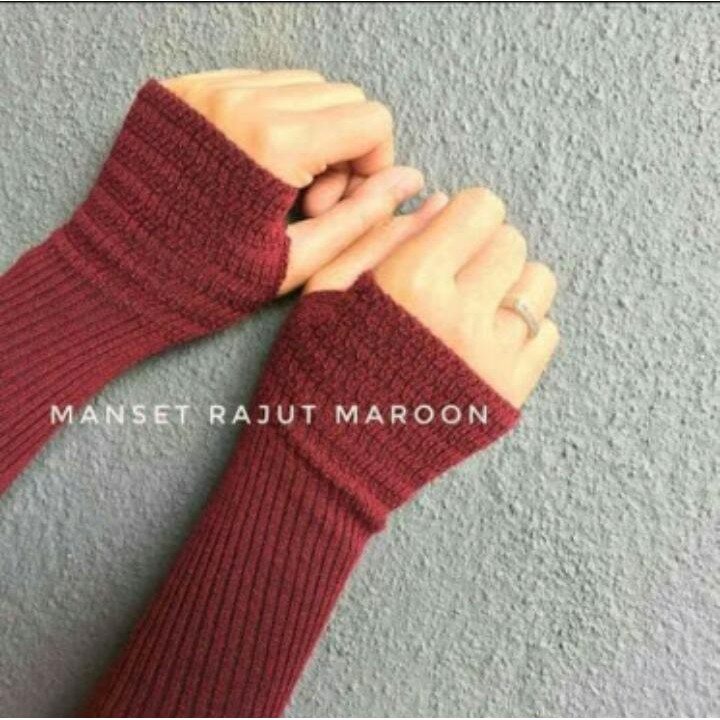 Handsock rajut jempol / manset rajut