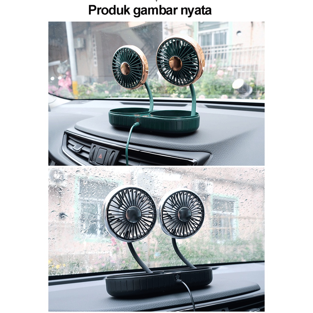 kipas Angin mobil  portable/Double Headed Fan Mobil /USB  Plugcar cooling double fan