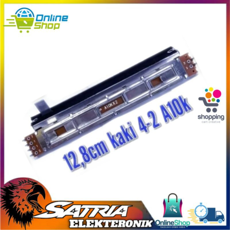 POTENSIO GESER 12,8CM KAKI 4-2 A10K SETEREO