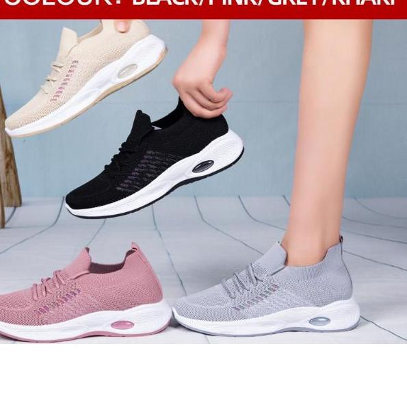 YIBERLY - Sepatu Slip On wanita / sepatu olahraga wanita import premium bahan rajut / sepatu rajut w