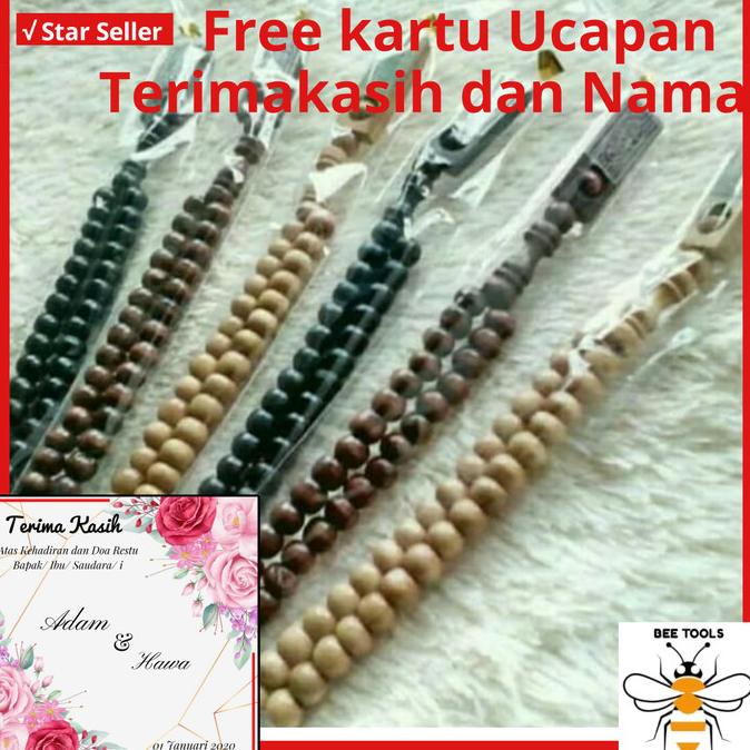 Premium Product Sopenir Tasbih Kayu Souvenir Pernikahan/ Supenir Pernikahan 100 Pcs - Paling Dicari