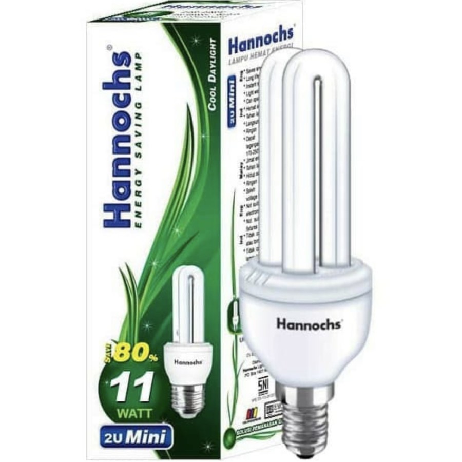 HANNOCHS LHE 11 Watt - Lampu Hemat Energi E27 / Bohlam PLC 11 Watt