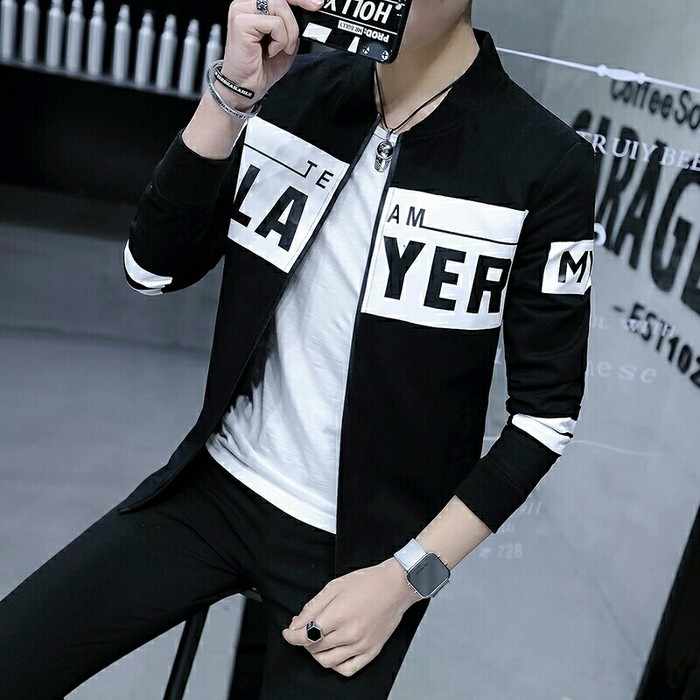 HOODIE OPPA KOREA NEW FESHION 2020 SONG MINHO MASKULIN  Jaket Team PLAYER My Life Black 68SMS