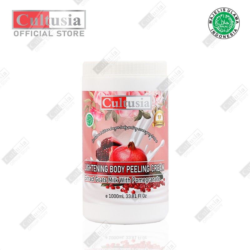 CULTUSIA Lightening Body Peeling Cream Extract Goats Milk With Pomegranate 1000ml