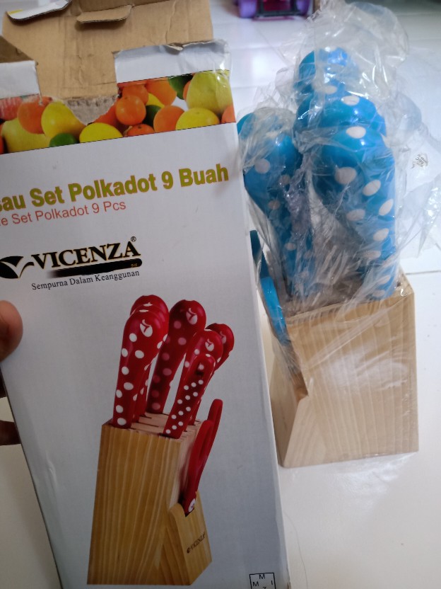 Pisau Set Warna Polkadot Vicenza V 918 Kp