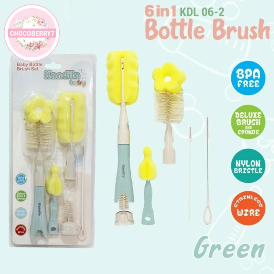 Kandila Baby Sikat Botol Bottle Brush 6in1 Sikat Botol Bayi 6 in 1 KDL06-2