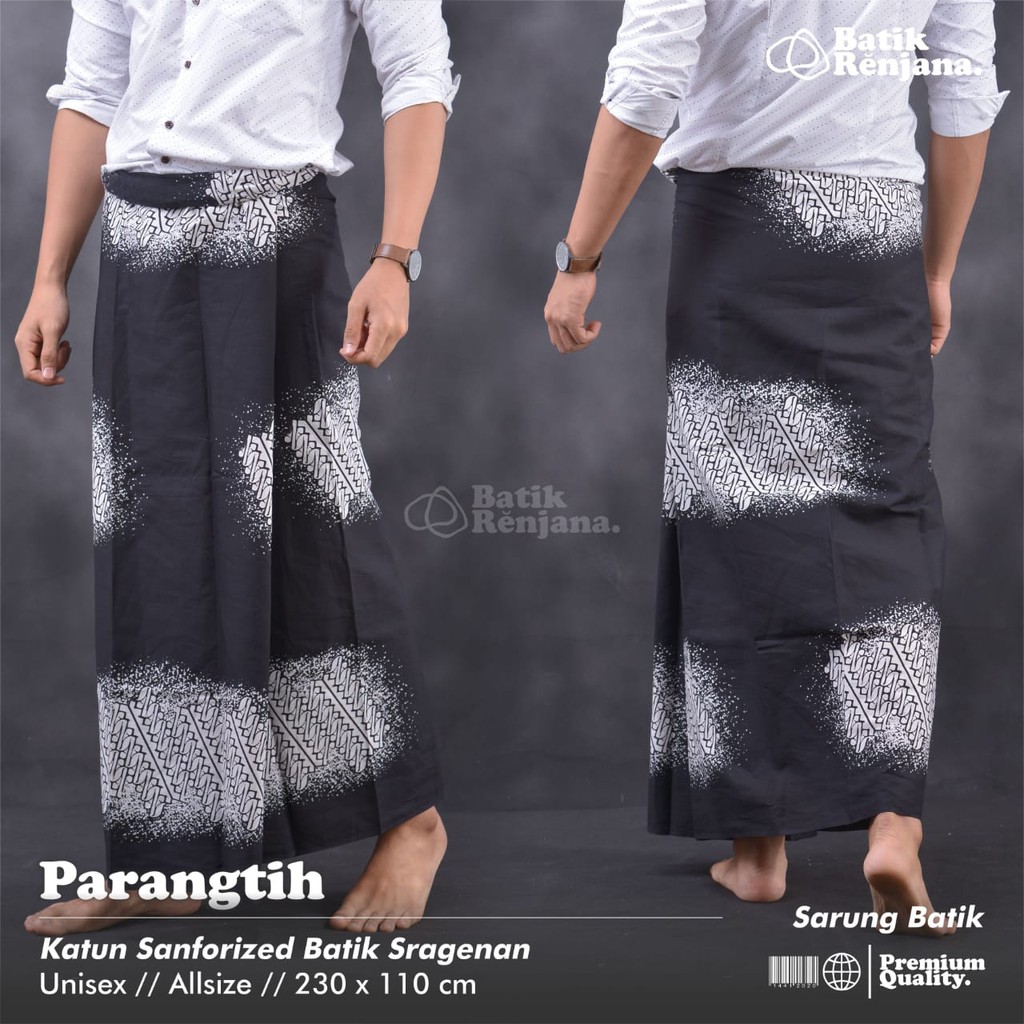 PARANGTIH Sarung Batik Pria Cowok Dewasa Premium Motif Batik Lebaran Asli Solo ALL Size RENJANA