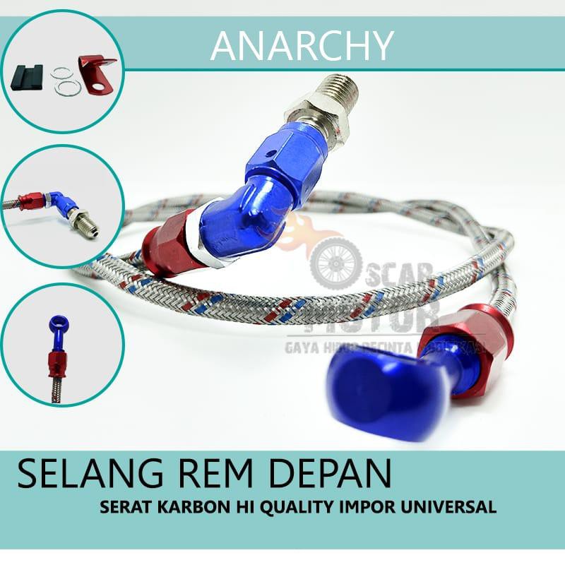 Kabel Selang Rem Depan Anarchy 95cm Kabel Selang Rem Variasi Non Psi UNIVERSAL motor