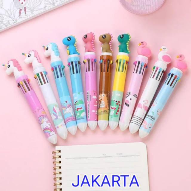 

Relic PP03 pulpen karakter lucu doll 3D 10 warna tulisan