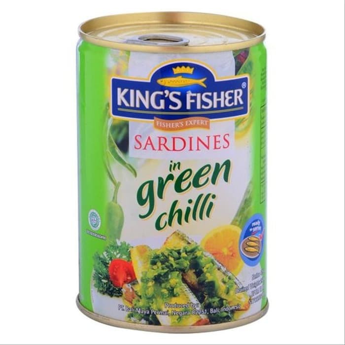 

King's Fisher Sarden Dalam Sambal Hijau Kaleng 155g