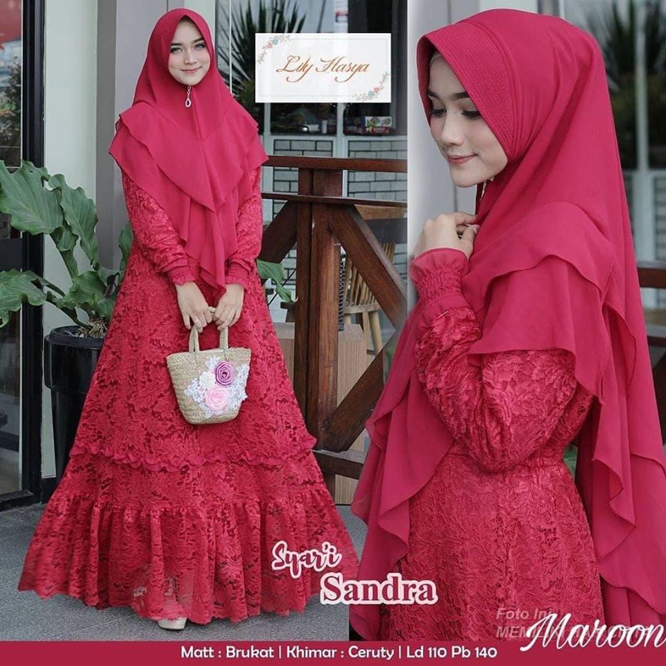 SANDRA SYARI / GAMIS MUSLIM BCB-MAROON