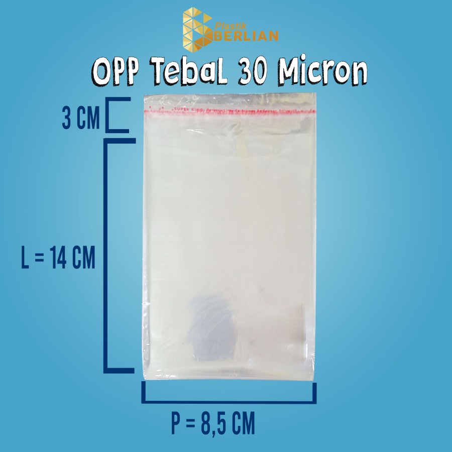 

8,5 X 14 cm Plastik OPP TEBAL 30 MICRON (100 lbr)