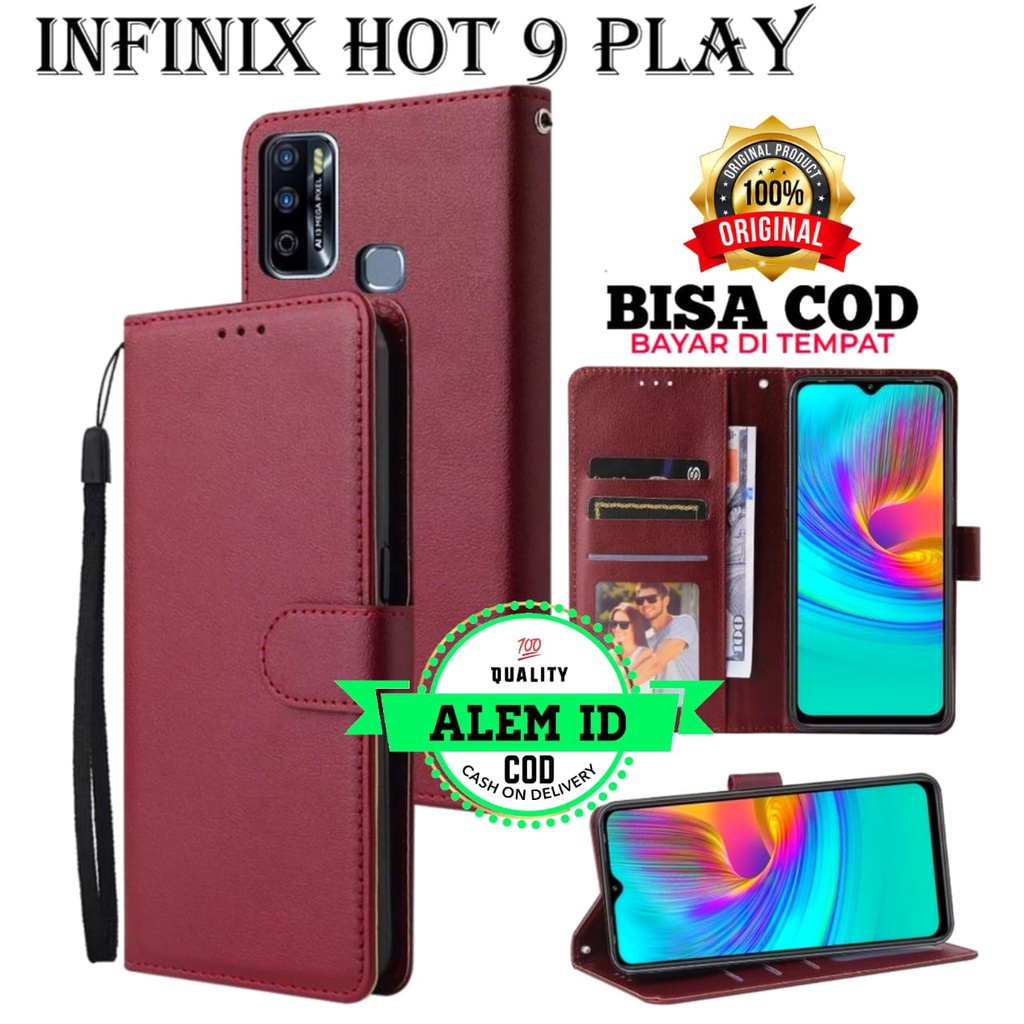 CASE DOMPET INFINIX HOT 9 PLAY/HOT 10 PLAY/HOT 11 PLAY / HOT 12 PLAY FLIP LEATHER CASE PREMIUM-FLIP 