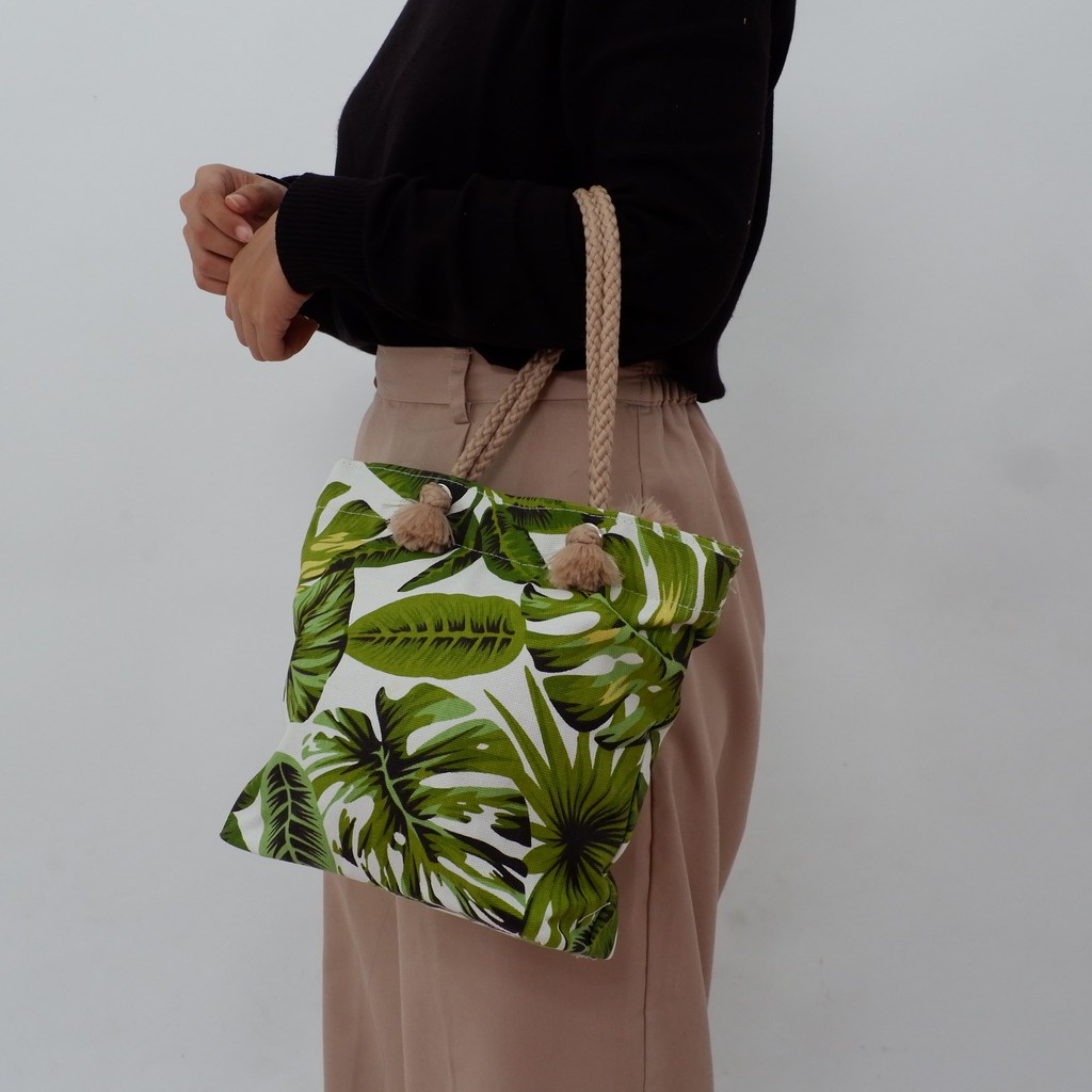 Handbag Tas Jinjing Selempang Kanvas Motif Tas Buku