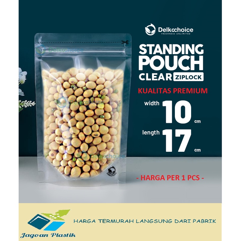 PLASTIK STANDING POUCH MURAH ZIPLOCK CLEAR