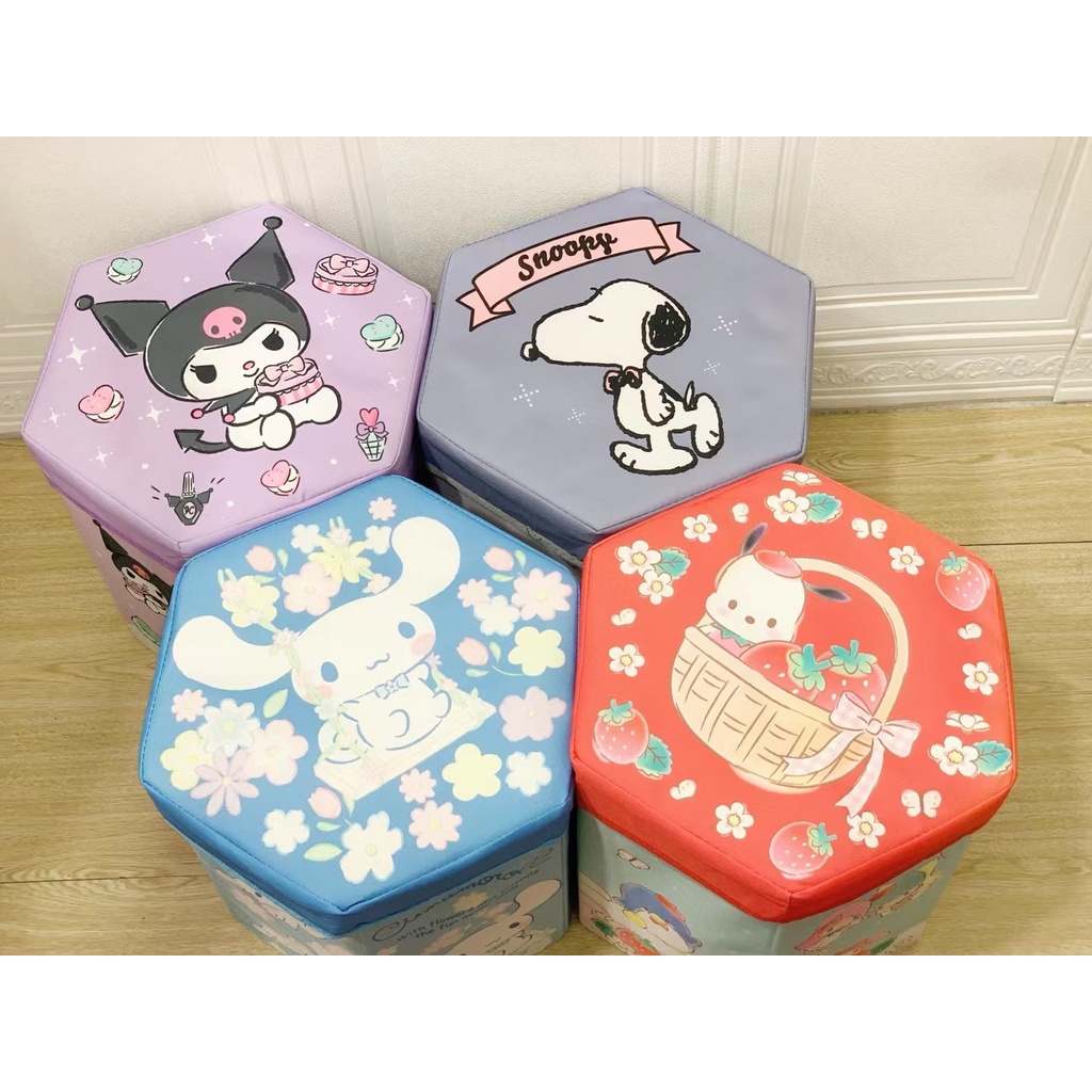 Storage Box lipat besar hello kitty cinnamoroll kuromi organizer multifungsi ST04 box kursi