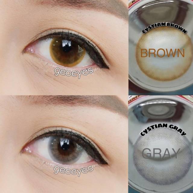 Softlens Kitty Kawaii Cystian - Warna Gray Brown bisa minus