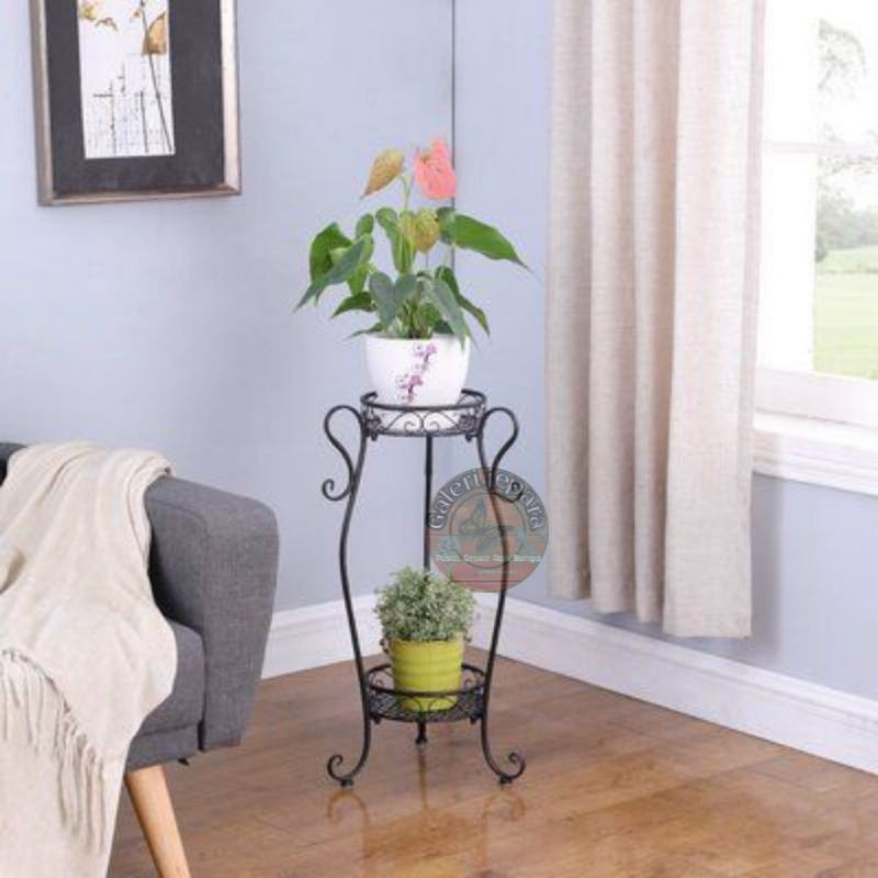 Standing Pot Pagar Besi Pot Bunga Besi Untuk Blakon Rumah Eksklusif Cantik Hiasan Rumah Model