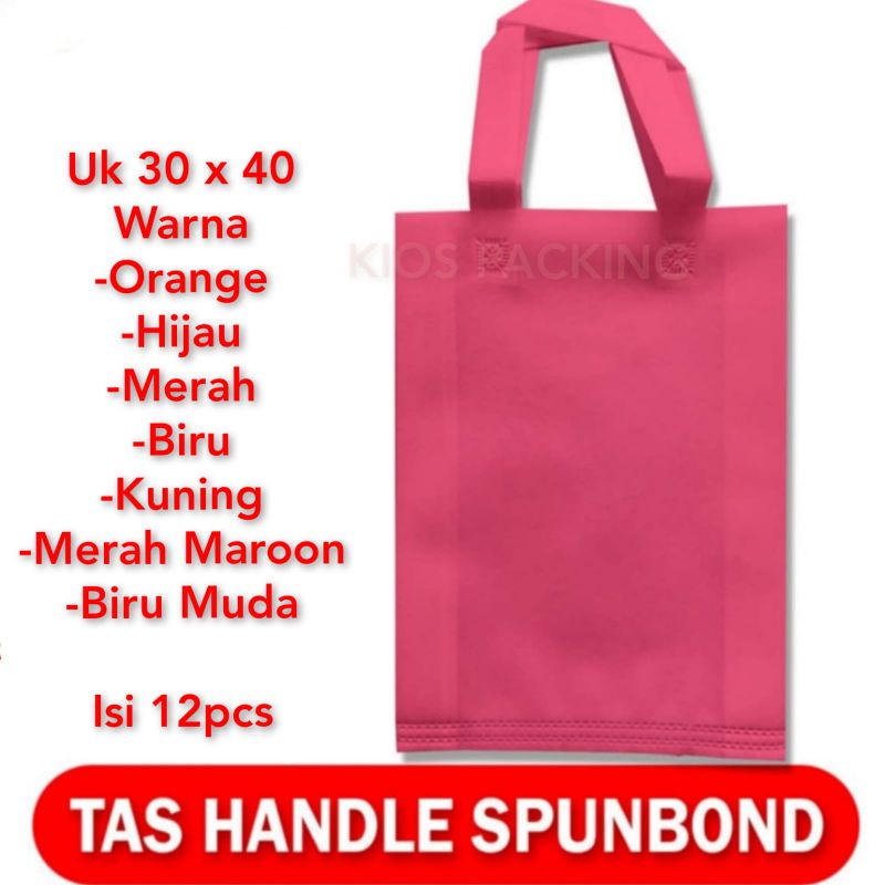

Tas Kain 30x40 Isi 12pcs | Goodie Bag | Spunbond Handle 30 x 40