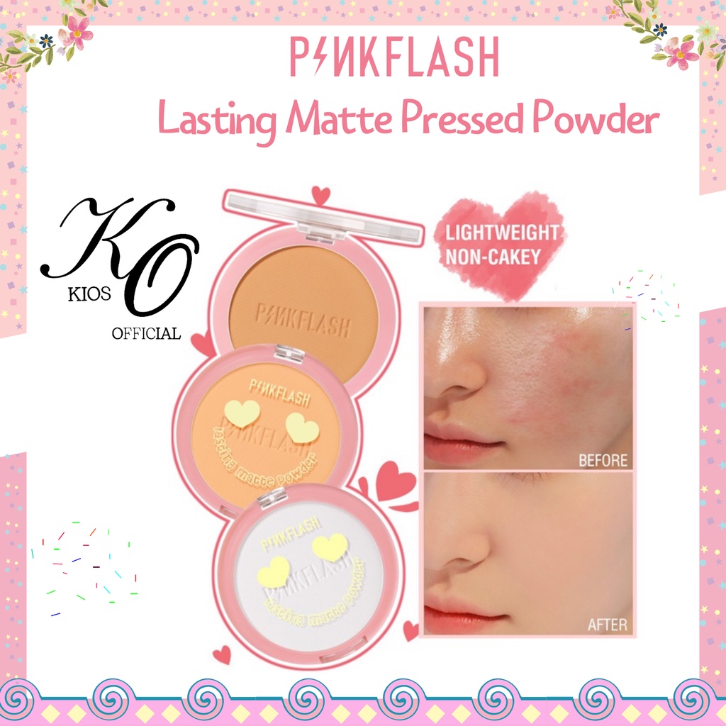 Pinkflash Lasting Matte Pressed Powder / Bedak Padat