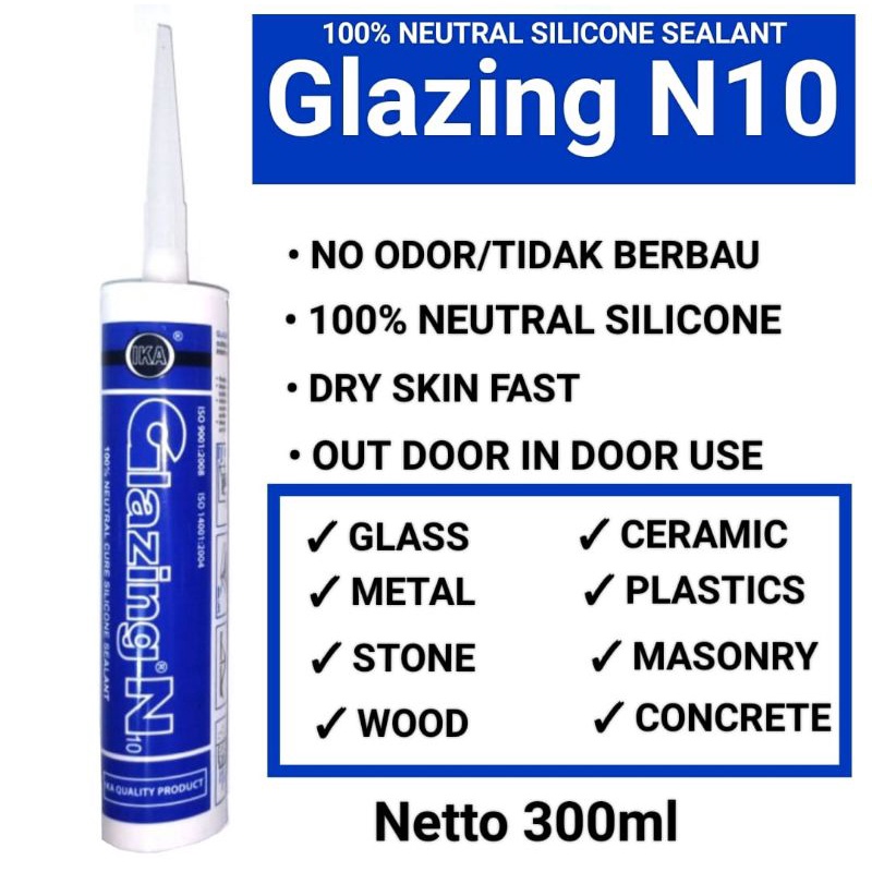 Lem Silikon Tabung Netral/Glazing N10 Silicone Sealant Cartridge Neutral 300ml