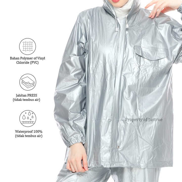 Justrue Jas Hujan Dewasa Setelan Tebal Raincoat Outdoor Murah