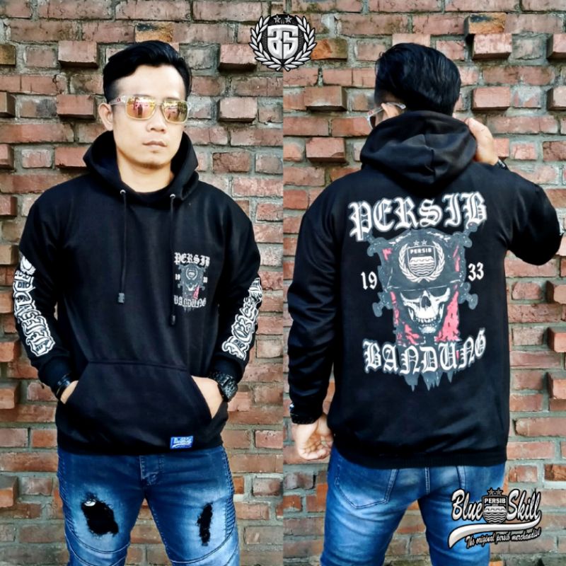 Jaket sweater hoodie persib / sweater jaket persib 1933 bandung / jaket persib bahan fleece sablon plastisol pria dan wanita / sweater originalblueskill