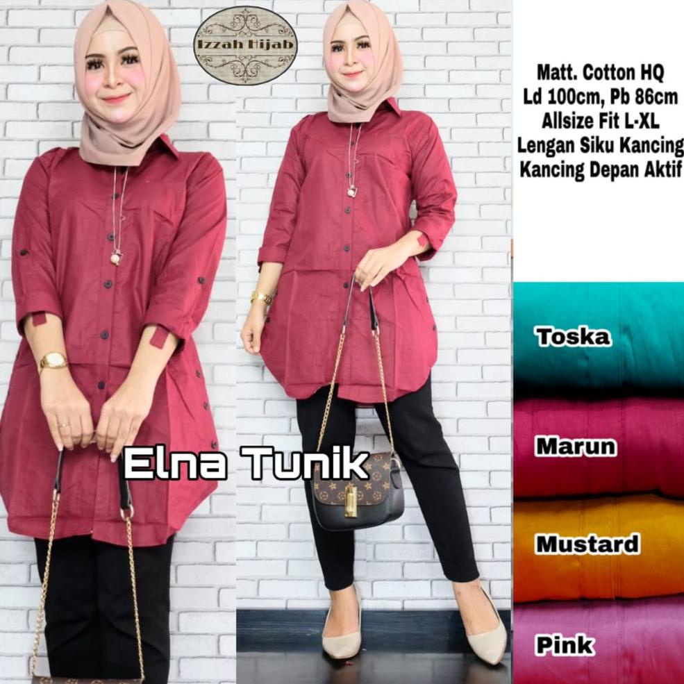 ATASAN WANITA LD 100 PB 85 size XL TUNIK JUMBO LD 120 KATUN Putih POLOS  KancingBAJU KEMEJA KERJA MU